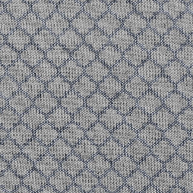 Jonna Ash - Curtain fabric, grey moroccan clover pattern