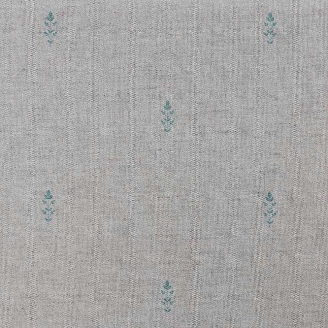 Asli Jade Mist - Natural fabric with classical Green-Blue pattern