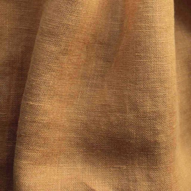 Bea Tangerine - Linen Fabric - Medium Weight