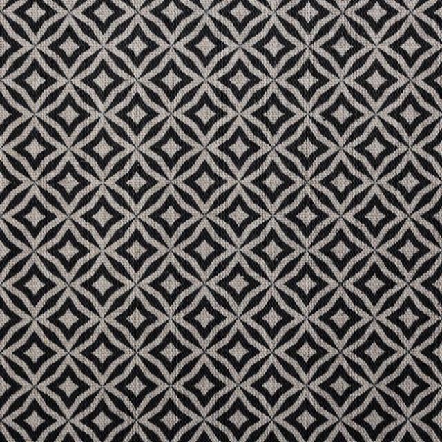 Nella Noir  Fabric for curtains, Black Print