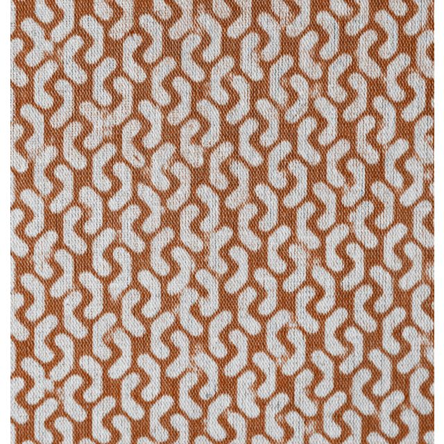 Arina Burnt Orange - Natural curtain fabric, Orange abstract print