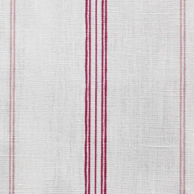 Elise Red-WHT - vertical two tone striped fabric 