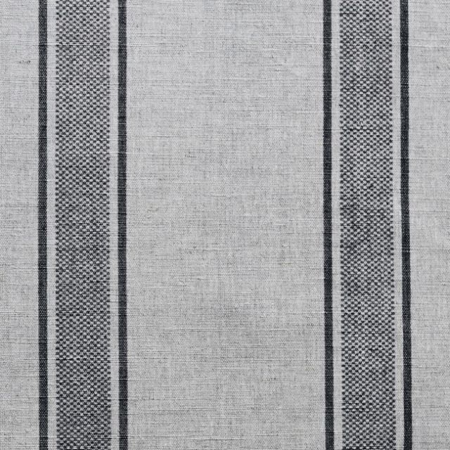 Bella Charcoal - Curtain fabric with Dark Grey stripes
