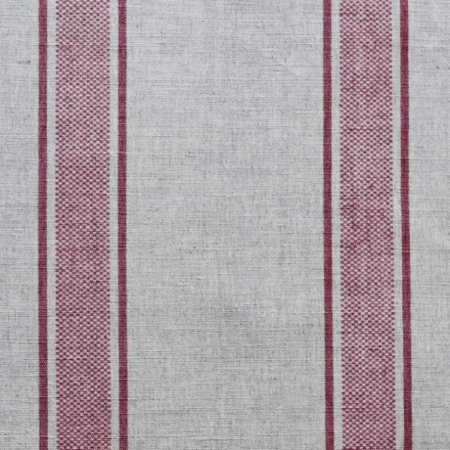 Bella Cherry - Curtain fabric with Red stripes