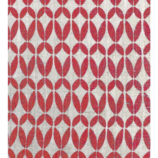 Siruna Cherry - Natural curtain fabric, Red contemporary print