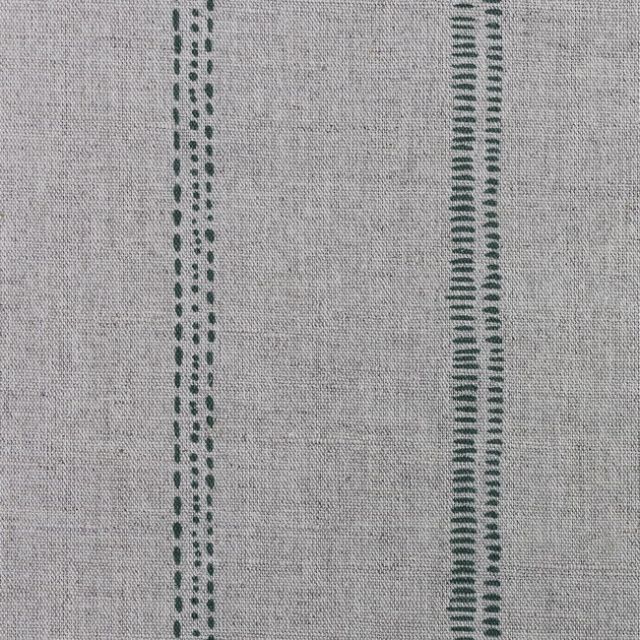 Rae Dark Pine - Curtain fabric with green hand drawn stripes