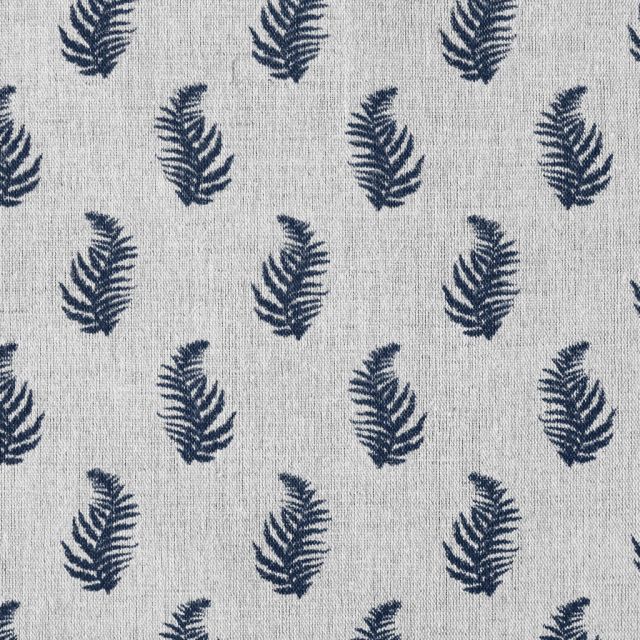 Lena Deep Blue - Curtain fabric with Dark Blue botanical print