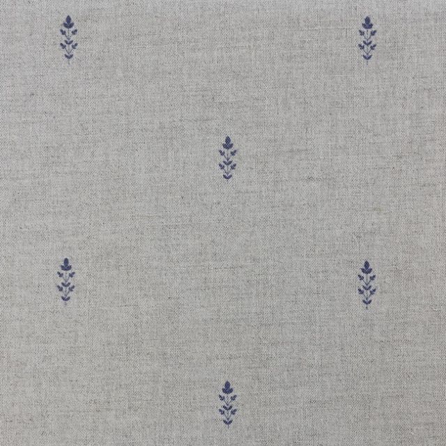 Asli Deep Blue - Natural fabric with classical blue pattern