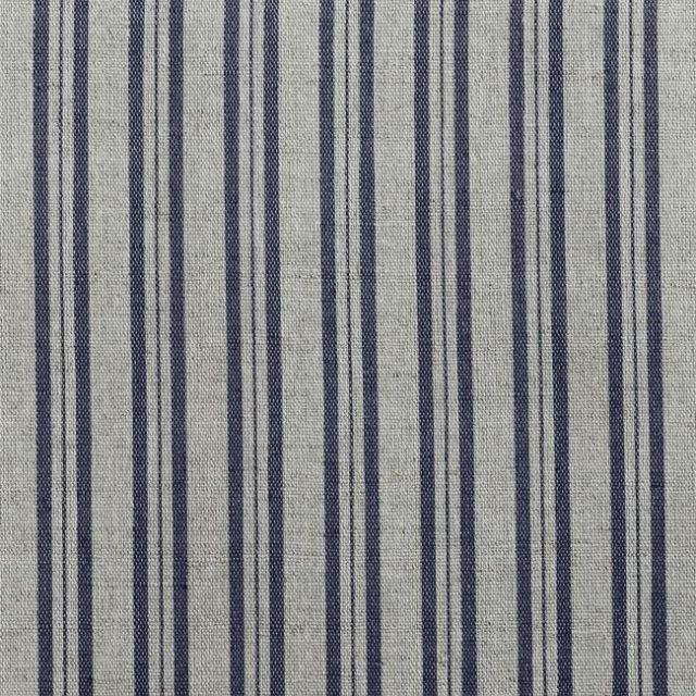 Olga Deep Blue - Curtain fabric with Dark Blue stripes