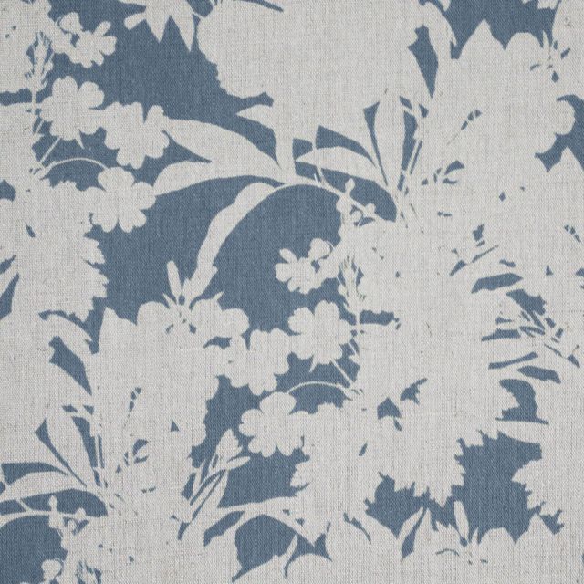 Elna Denim - Curtain fabric with Blue botanical print