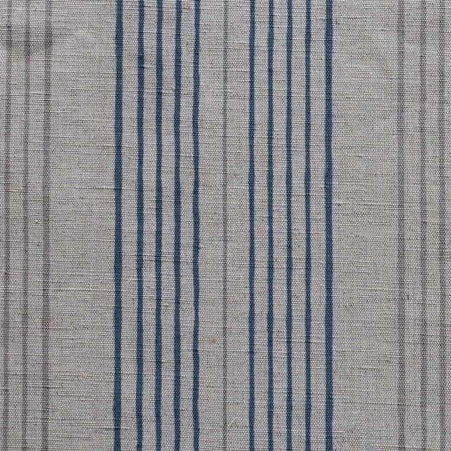 Else-Denim-  Linen Cotton mix curtain fabric, Blue & Grey stripes