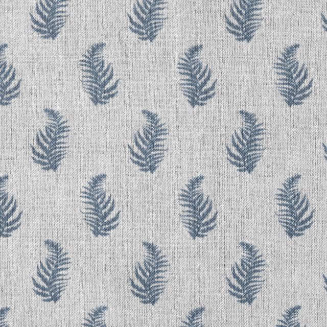 Lena Denim - Curtain fabric with Blue botanical print