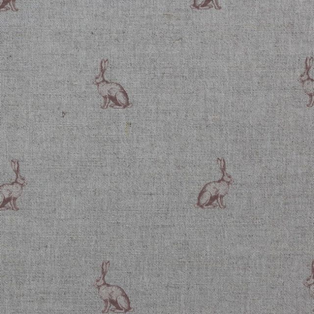 Rabbit Dusty Pink - Curtain fabric with pink pattern of rabbits