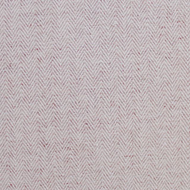 Edda Pale Rose - Herringbone fabric for curtains, White and Pale pink