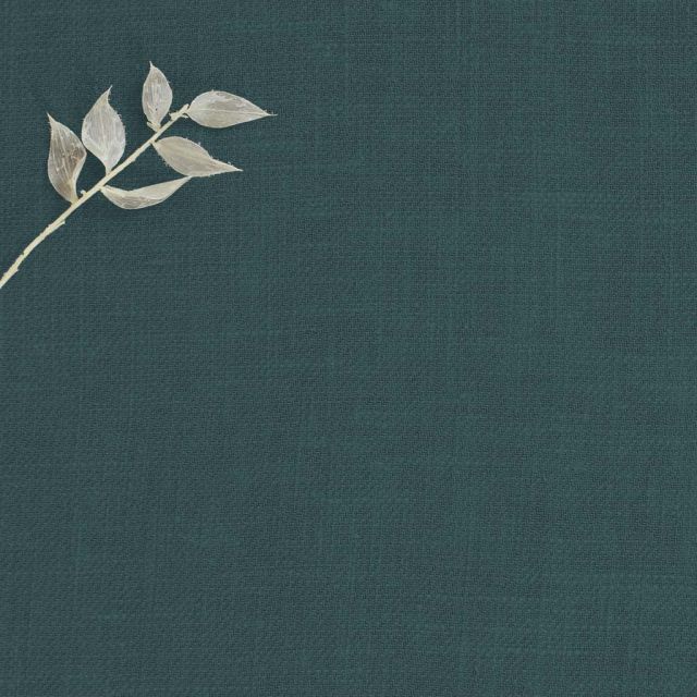Enni Marine -Blue Green Linen Cotton fabric for curtains and blinds.
