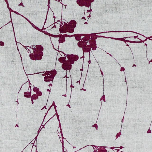 Berry Grape - Natural fabric with Purple print