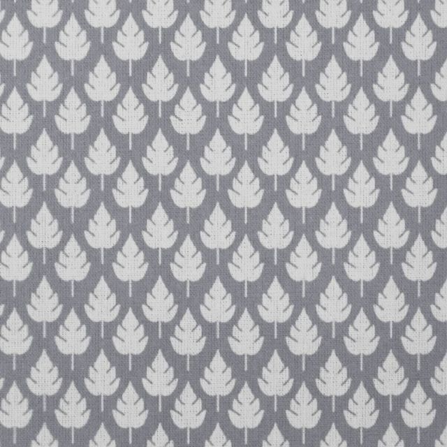 Kira Greige - Curtain fabric with Grey botanical print