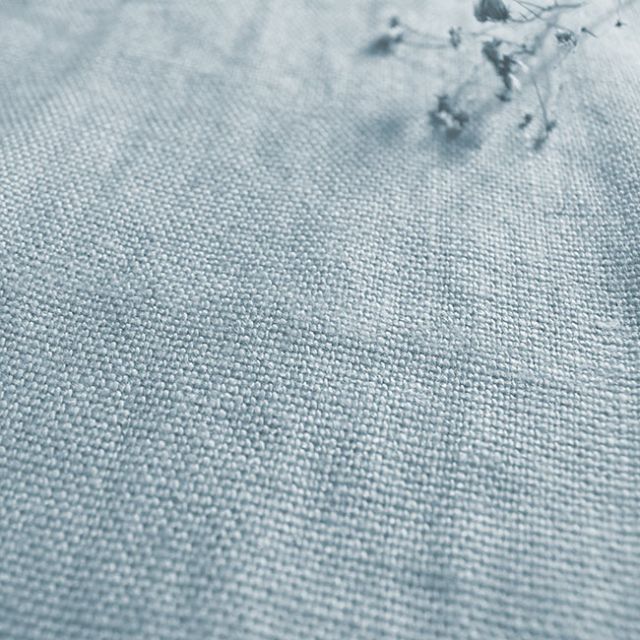 Greta Hazy Sky - Heavy 100% Linen Fabric for Curtains, Blinds and Upholstery