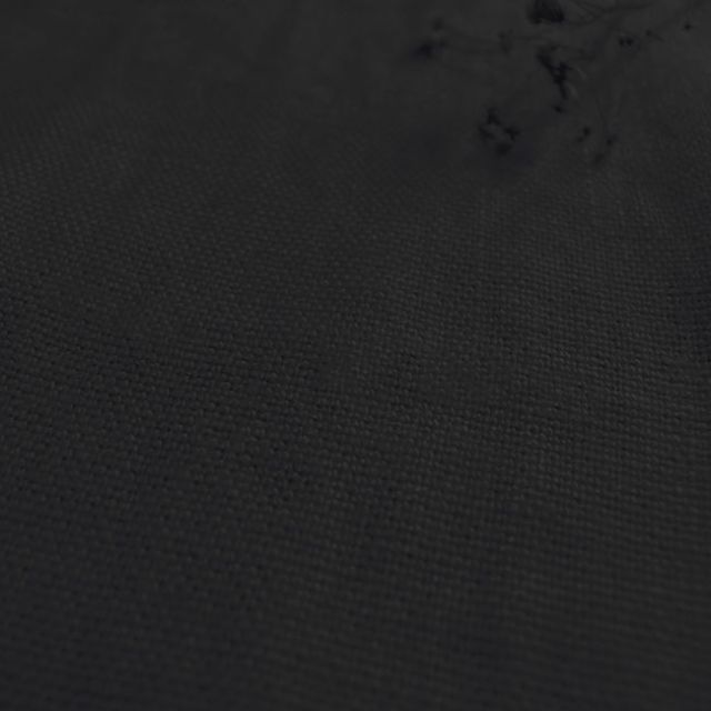Greta Noir - Black Linen upholstery fabric, soft finish