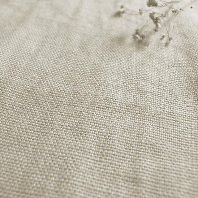 Greta Oatmeal - Natural linen upholstery fabric for sofas and chairs