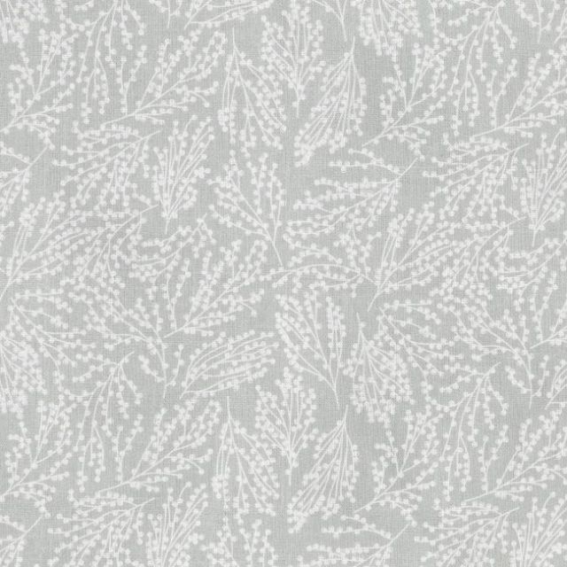 Lisbell Grey Sand- Curtain fabric with Grey botanical print