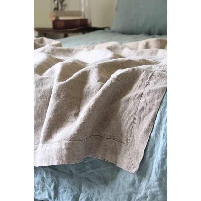 Inger Linen bed throw - Blanket - White colour