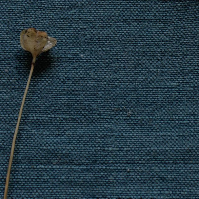 Ingrid Teal - Blue Cotton Jute upholstery fabric