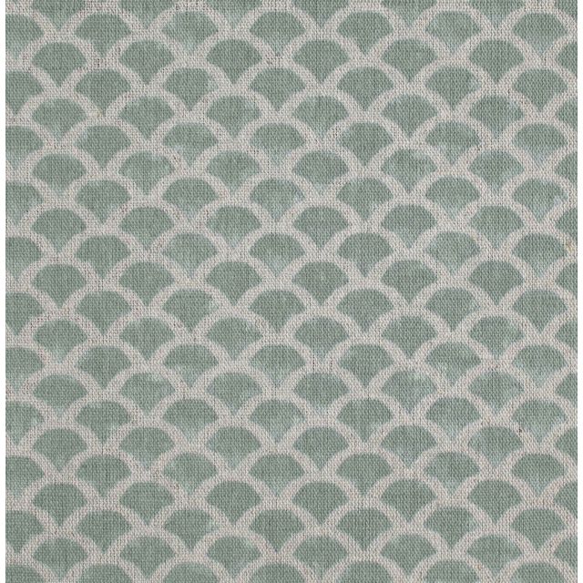 Erle Jade Mist - Natural curtain fabric, Green contemporary print