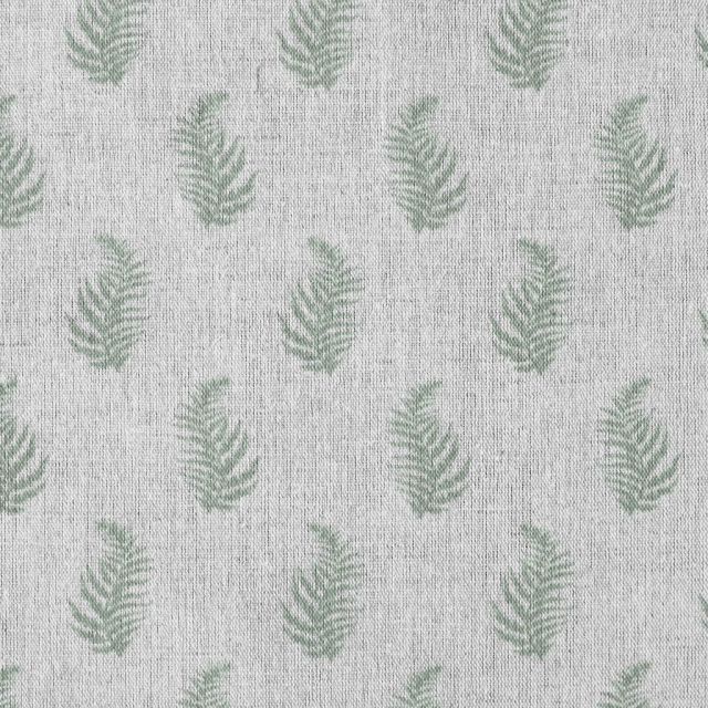 Lena Jade Mist - Curtain fabric with Green botanical print