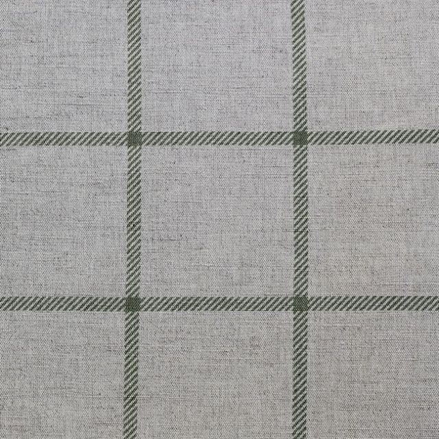 Tove Khaki - Checked fabric with Green checks for curtains, roman blinds
