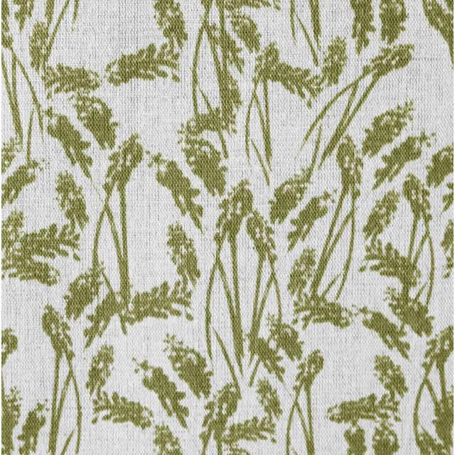 Brithe Khaki - Curtain fabric with Green botanical print