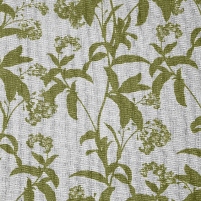 Dagne-INV Khaki - Curtain fabric with Green botanical print