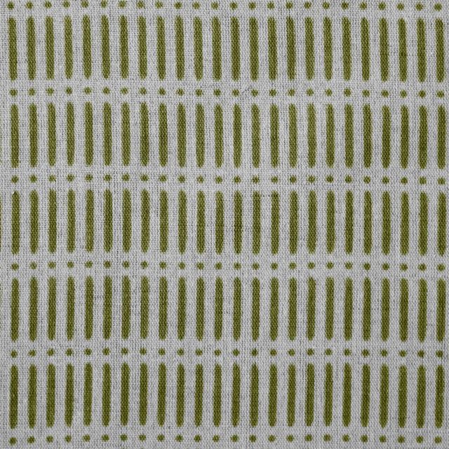 Egenia Khaki - Natural curtain fabric, Green abstract print