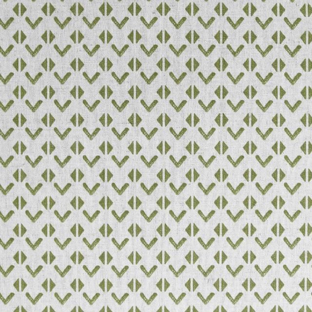 Galea Khaki - Curtain fabric with Green abstract print
