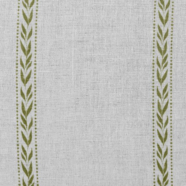 Helena-NAT Khaki - Curtain fabric with Green pattern print