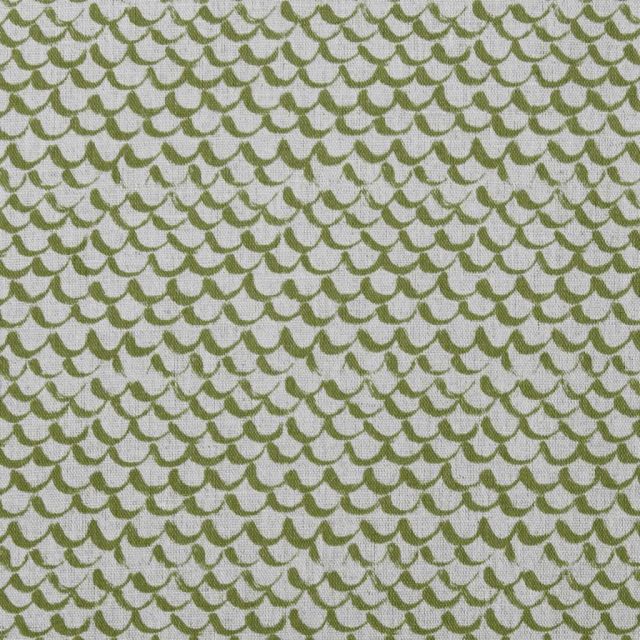 Jenna Khaki - Curtain fabric with Green abstract print