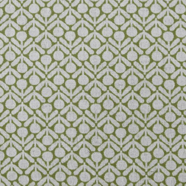 Nessa Khaki - Curtain fabric with Green abstract print