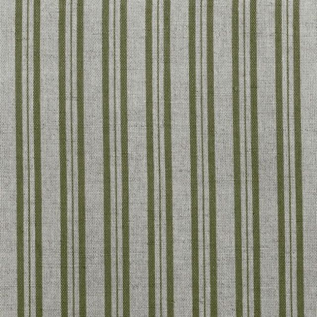 Olga Leaf - Curtain fabric with Green stripes