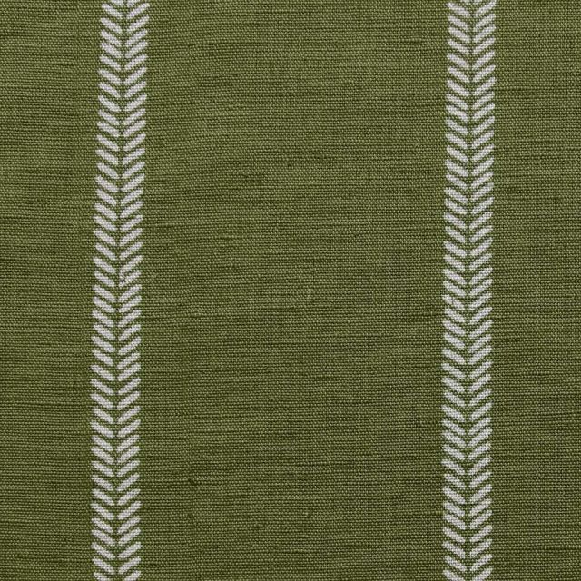 Rana Leaf- Green curtain fabric with hand drawn stripes