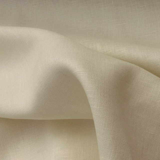 Linara Pearl White - Linen Fabric - Medium Weight