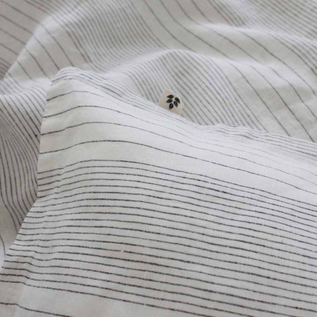 Linen Duvet Cover Double, Wide Stripe