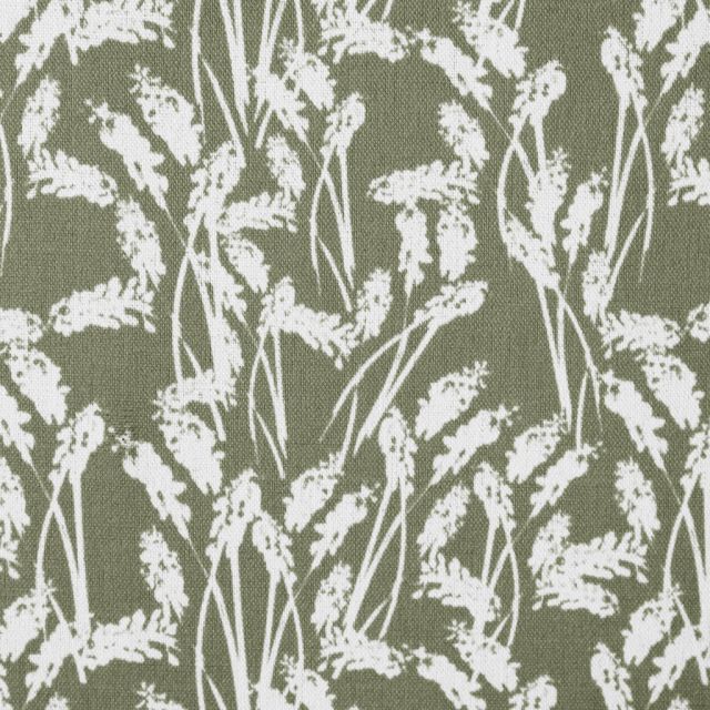 Brithe-INV Moss - Curtain fabric with Green botanical print