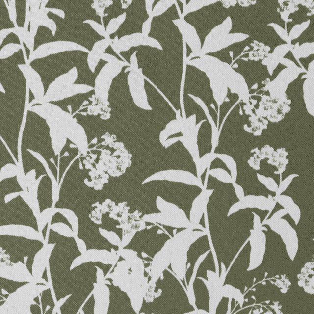 Dagne Moss - Curtain fabric with Green botanical print