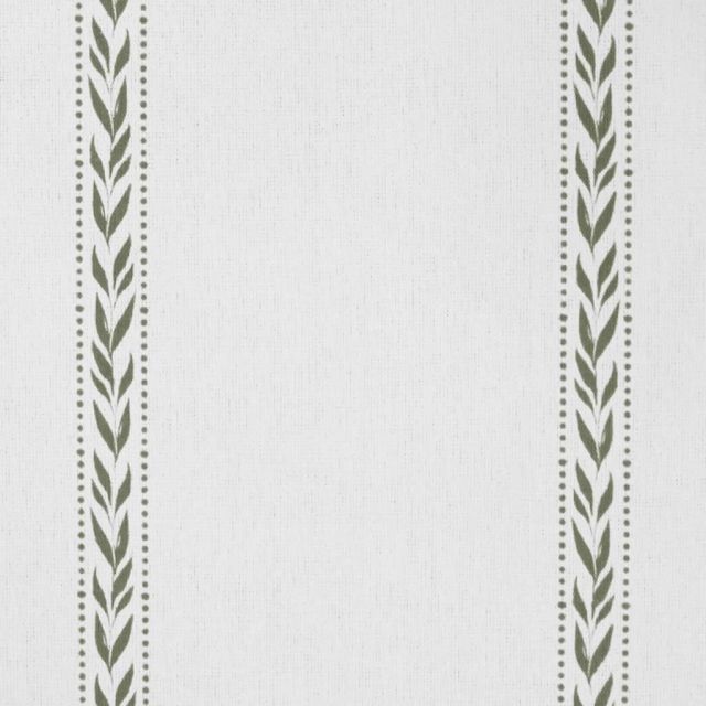 Helena Moss - curtain fabric with Green striped print