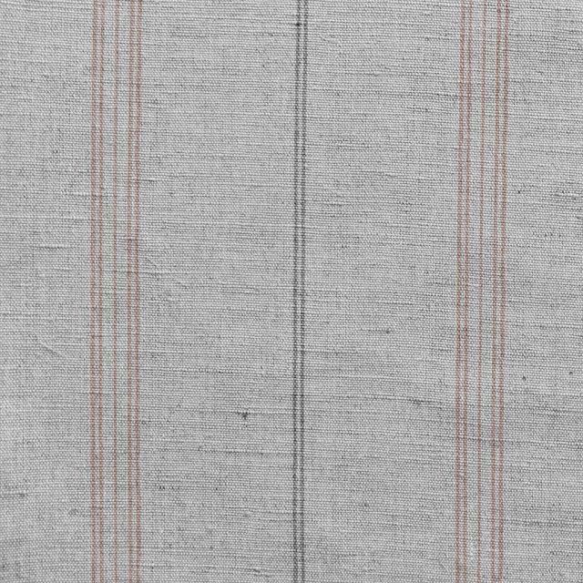 Elise New Blush- Linen Cotton mix curtain fabric, Pink & Grey stripes