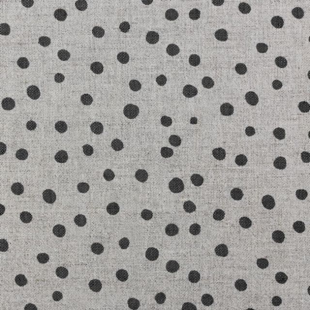 Dottie Noir - Dotted curtain fabric with Black dots 
