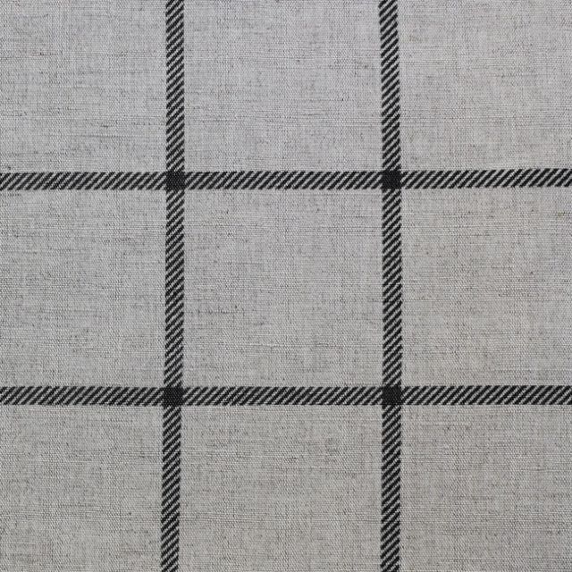 Tove Noir - Checked fabric with Black checks for curtains, roman blinds