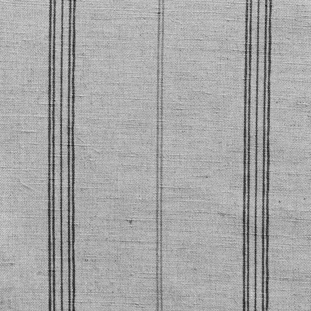 Elise Noir- Linen Cotton mix curtain fabric, Black & Grey stripes