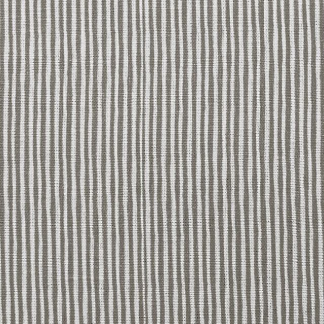 Maisa Nougat - Linen curtain fabric, Brown stripes