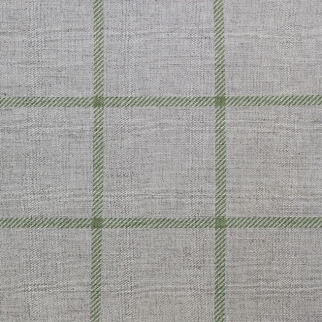Tove Olive - Checked fabric with Green checks for curtains, roman blinds